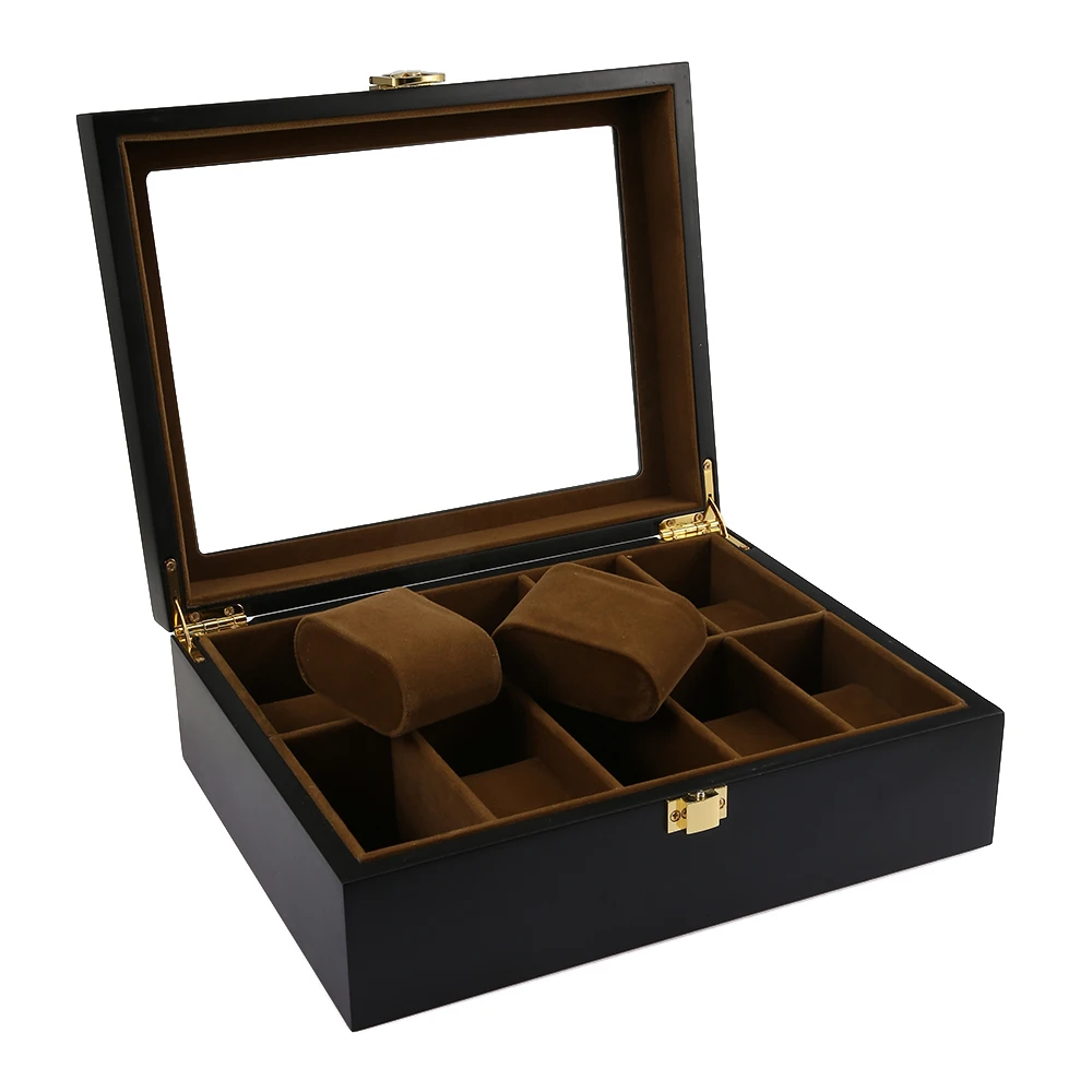

10 Grids Wooden Watch Box Jewelry Display Storage Holder Organizer Watch Case Jewelry Dispay Watch Box