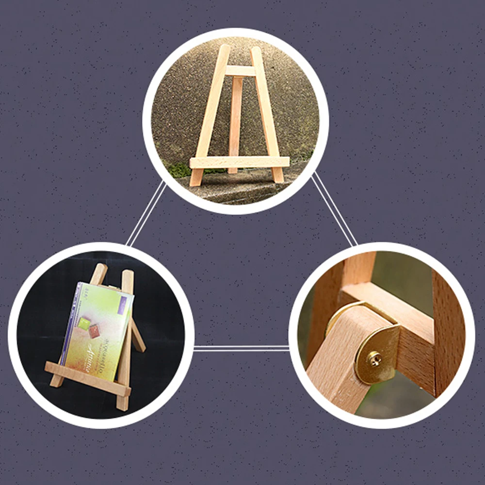 Floor Geometry Small Easel Wooden Mini Easel Pine Dispaly Canvas Art Craft Table Stand Wedding