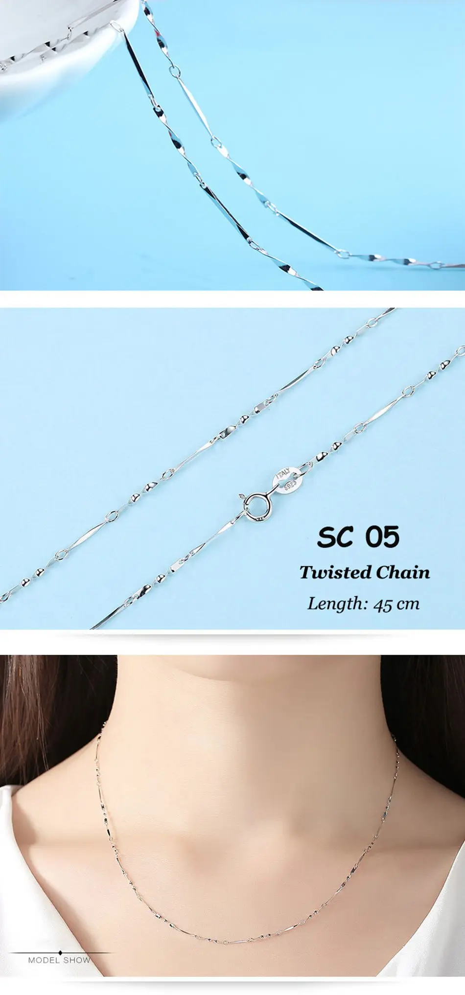 ORSA JEWELS Genuine 925 Sterling Silver Necklace Figaro O-ring Neck Chain Twisted Snake Bar Singapore Box Chain Necklace Women 1 ORSA JEWELS Genuine 925 Sterling Silver Necklace Figaro O-ring Neck Chain Twisted Snake Bar Singapore Box Chain Necklace Women 1