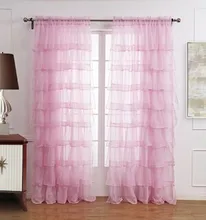 New Hot Ruffle Rod Pocket Organza Window Curtain For Living Room (One Panel)