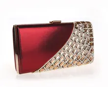 Frau Abendtasche Frauen Diamant Strass Tag Kupplungs-mappen Hochzeit Geldbörse Partei Bankett Schwarz/Gold Silber SMYCWL-AA0039