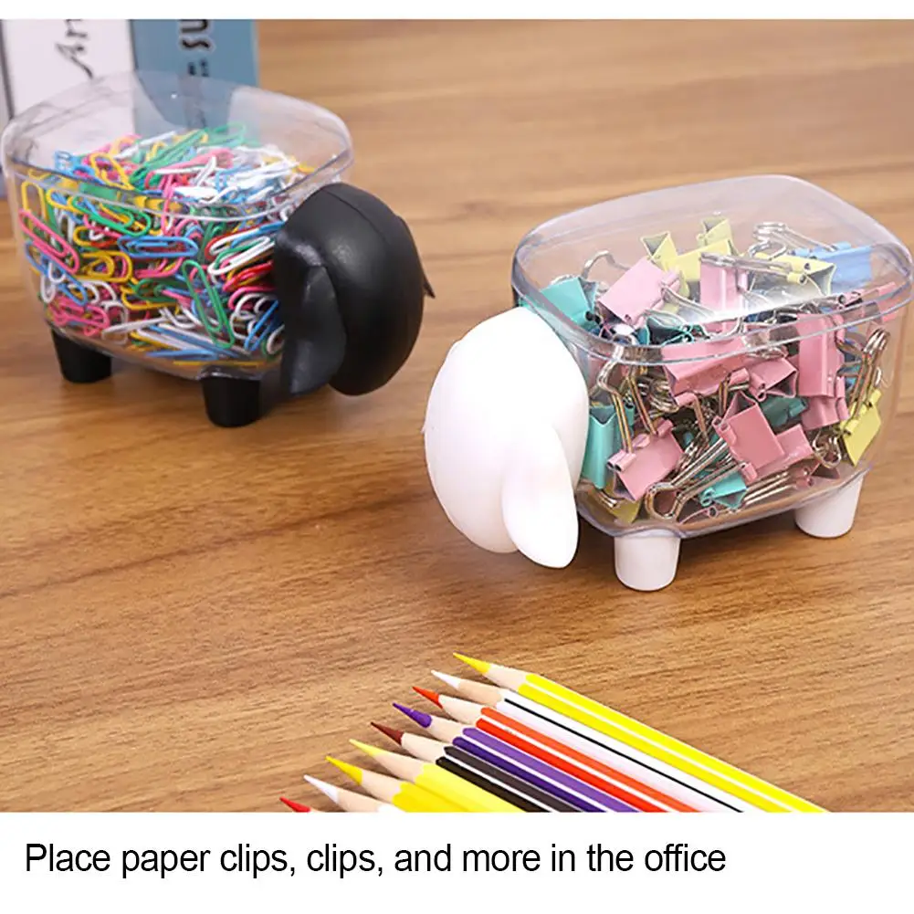 

Black And Transparent Sheep Shaped Storage Tank Plastic Desktop Storage Box Toothpick Cotton Swab Container Home Organizer