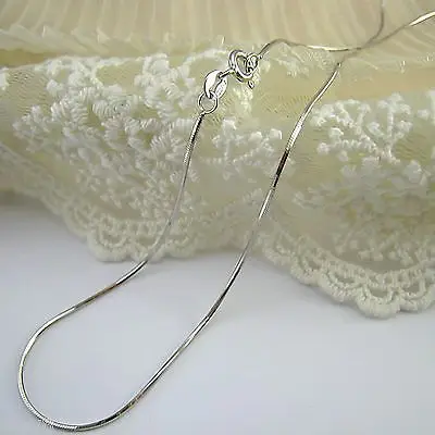 

18 INCH Real Au750 18K White Gold Necklace Womens Mens 1mm Snake Link Chain