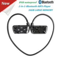 Новые 901 P Bluetooth Водонепроницаемый 16 г HIFI MP3 плеер IPX8 бассейн Открытый Спорт Беспроводной наушники USB MP3 музыкальных плееров