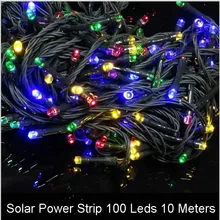 RGB Led Солнечный строка ip65 Водонепроницаемый открытый светодиодные полосы света 2 В Fita Led Строка полосой Бар неоновый Bombilla ночь лампа 10 м 100Led/m