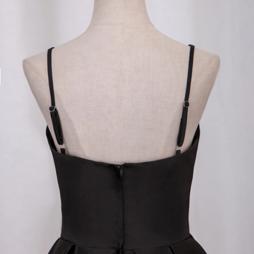 ANTI High-quality A-Line Evening Dress Long Satin Formal vestidos Black Fashion Evening Party Dresses Adjustable shoulder strap