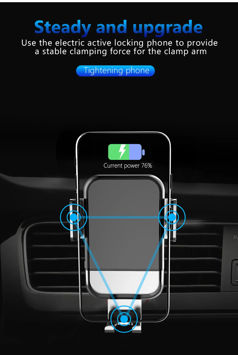 !ACCEZZ 2 in 1 510W Fast Car Wireless Charger For iPhone 8 X XS Xiaomi 7 8 Samsung S8 Phone Wireless Charging Auto Stand Holder (3)