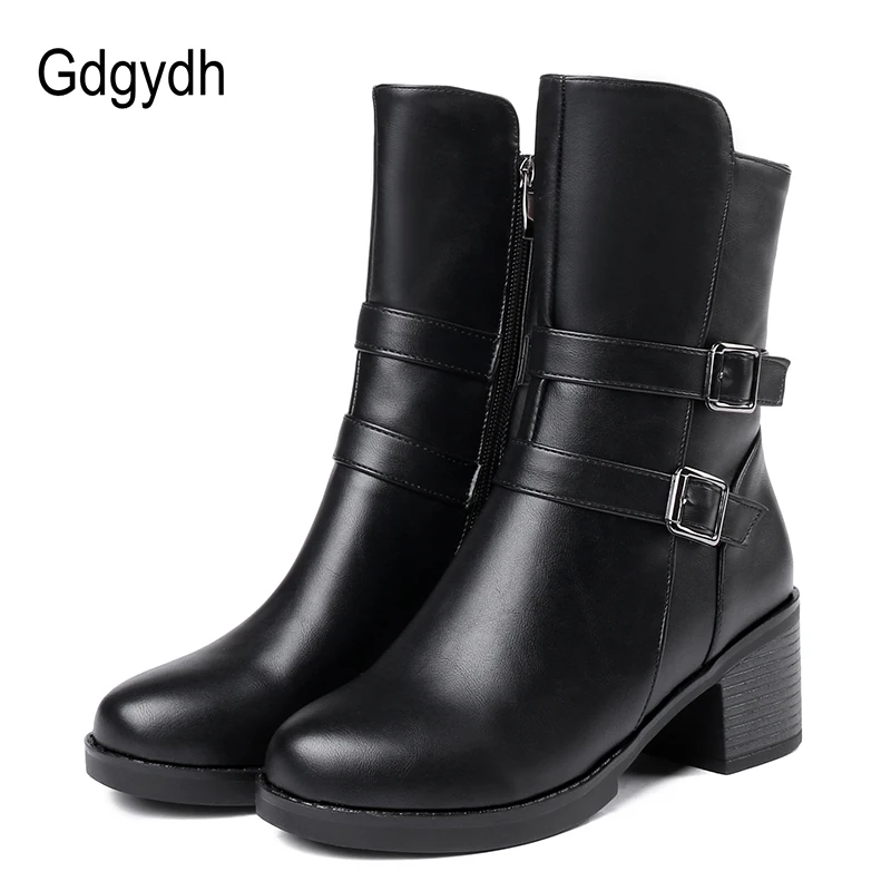 

Gdgydh 2018 Spring Autumn Women Ankle Boots Black Platform Red Shoes Female High Heels Boots Big Size 34-43 Ladies Leather Shoes