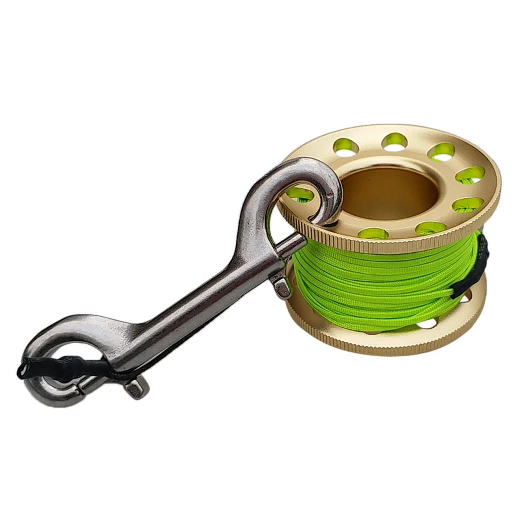 Finger Reel Diving Gear Double Ended Snap Bolts Dive Wreck Scuba Diving Accessories 49ft