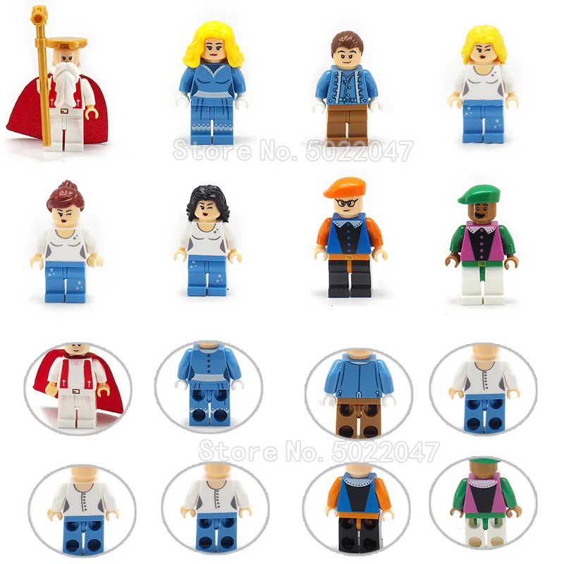 

Legoinglys City Prince Boy Princess Girl Old Mage Student Figures Building Blocks Moc Castle Prom Character Gift Educational Toy