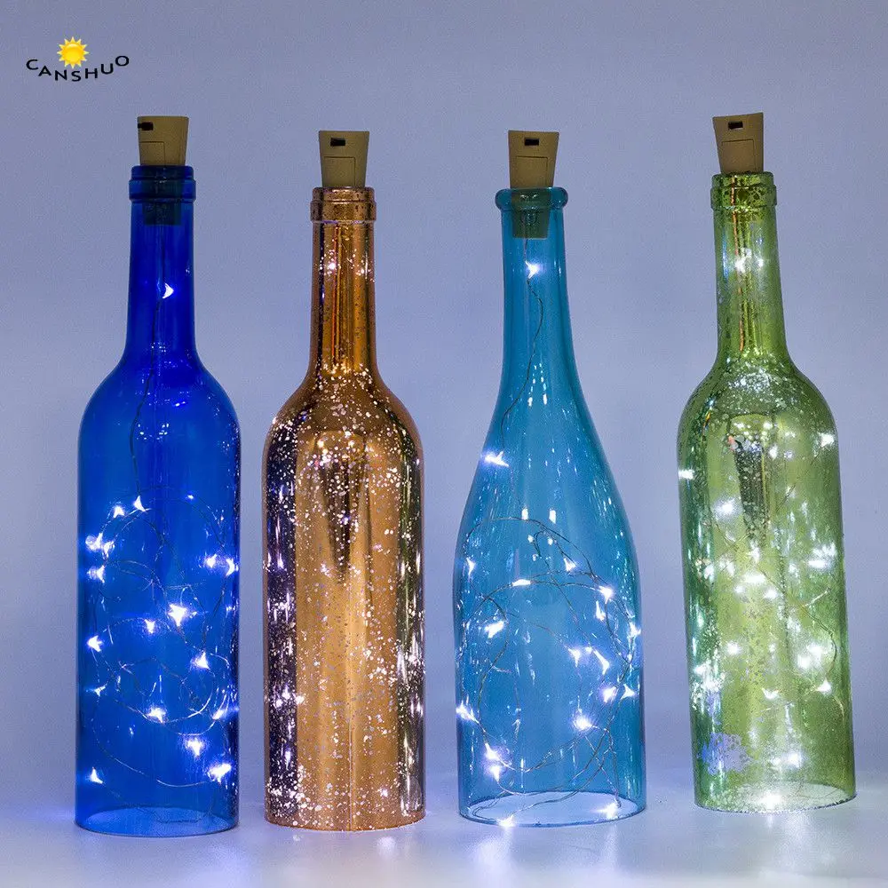 

CANSHUO 2m 20leds Bright Wine Bottle Lamp 9 Color Battery Cork Shaped LED String Light For Party Christmas Wedding Decoretion