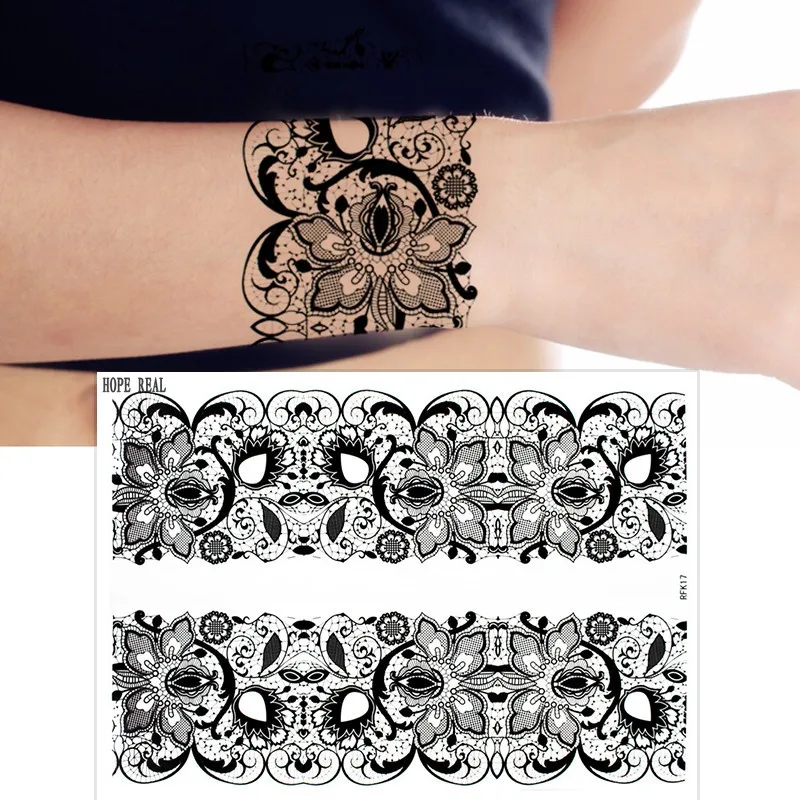 Téléchargement gratuit Images 1 Feuille Noir Dentelle Tatouage Totem Fleur Design Henne Tatouage salutations