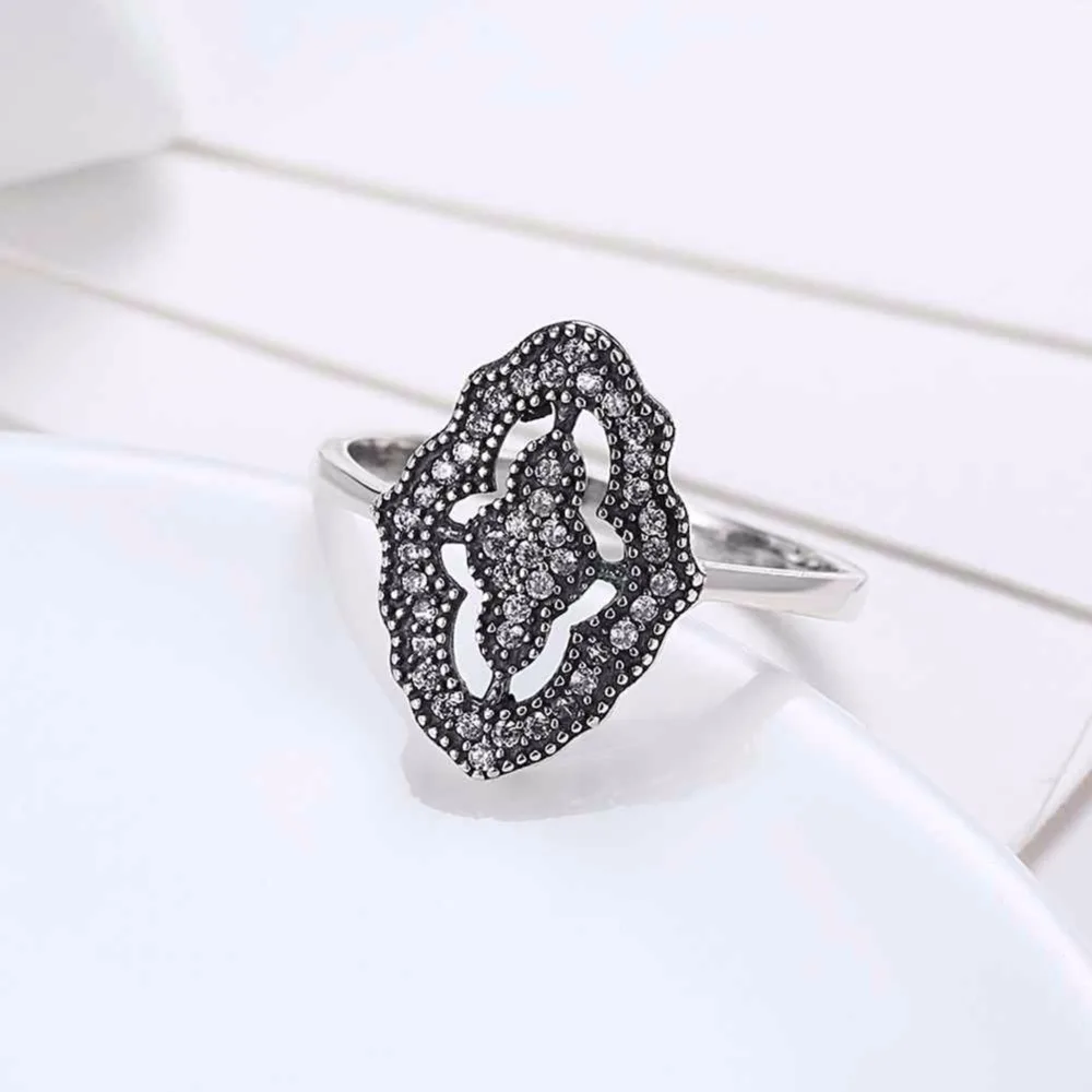 Solid 925 Sterling Silver Ring Sparkling CZ Flower Style Party Accessories Rings For Women Wedding Jewelry (JewelOra RI102599)