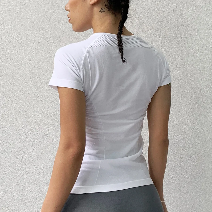 Женская Спортивная футболка BINAND Yoga быстросохнущая облегающая для бега фитнеса