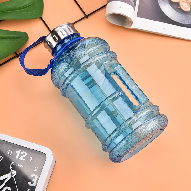 

Large capacity bucket cup plastic sports bottle with handle gym casual creative health sports portable water bottle