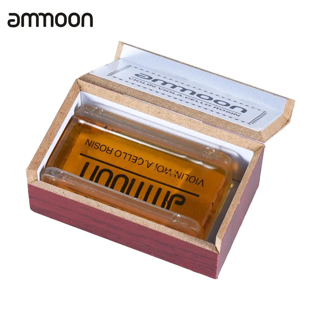 

ammoon Natural Rosin Resin High-Class Transparent Orange with Cuboid Wood Box for Violin Viola Cello Handmade Light and Low Dust