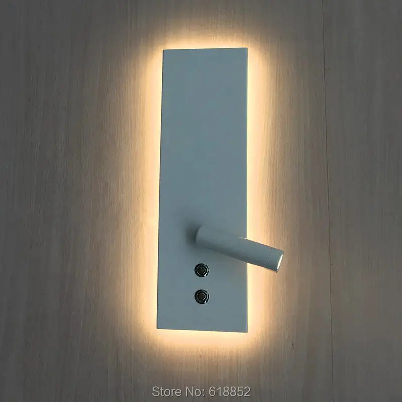 

Topoch Bedroom Wall Lamp Dimming with Dual Touch ON/OFF/DIMMER Switches Integral 12W LED Backlight with 3W Reading Light