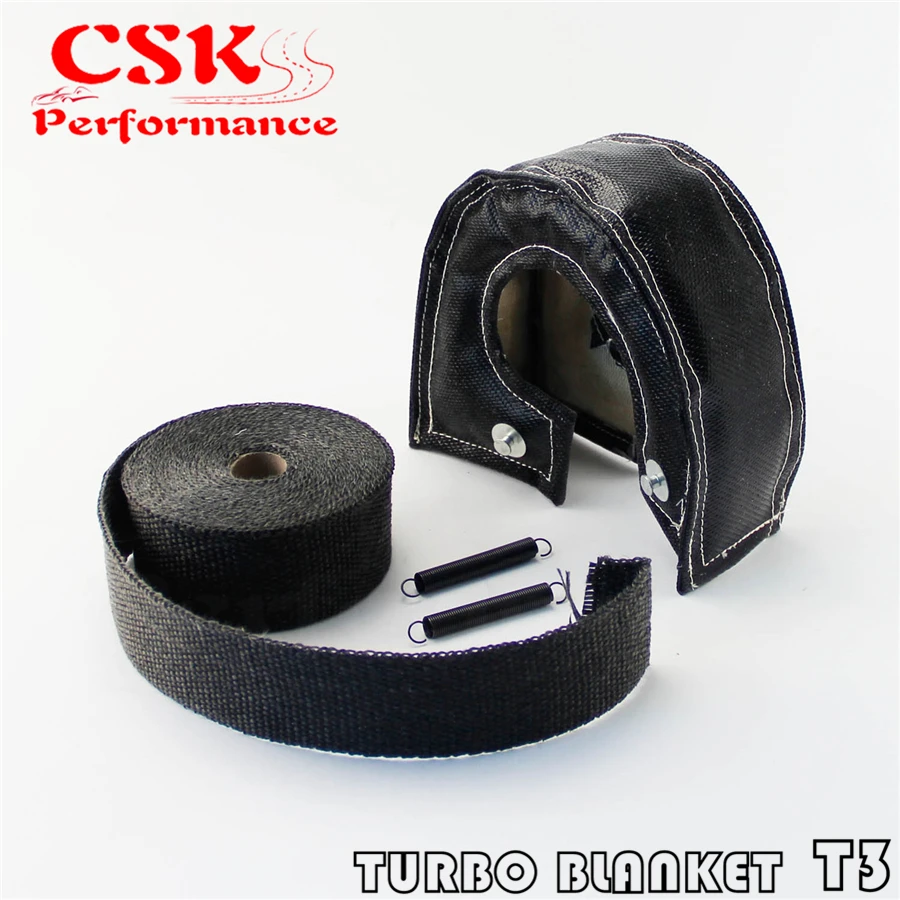 Nero Turbo Scudo Termico Coperta Copertura T 3 T3 + 30Ft Collettore Downpipe Wrap 2Mm Di Spessore