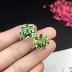 Shilovem 925 серебро естественный диопсид кольца fine Jewelry завод женские модные свадебные открытым оптовая продажа dj030401agt