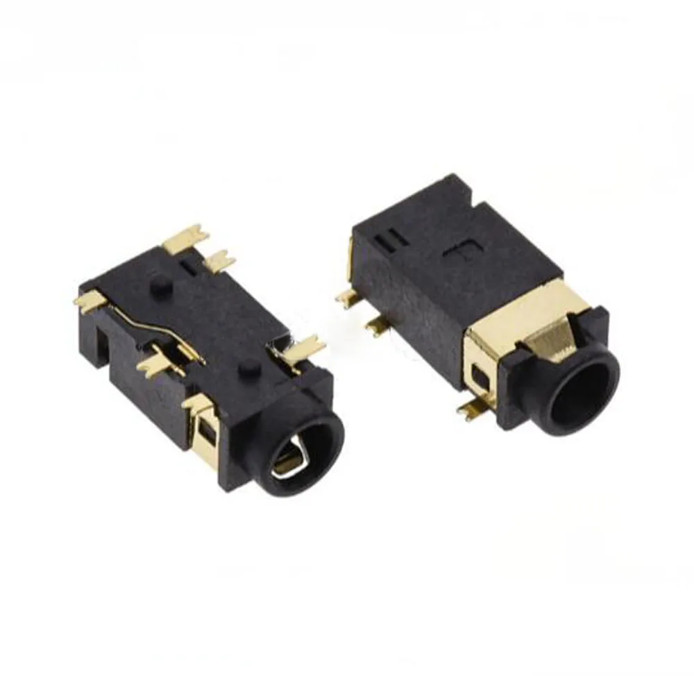 

10pcs Gold plated Headphone Jack 3.5MM audio socket 6-feet SMT PJ-342 double column