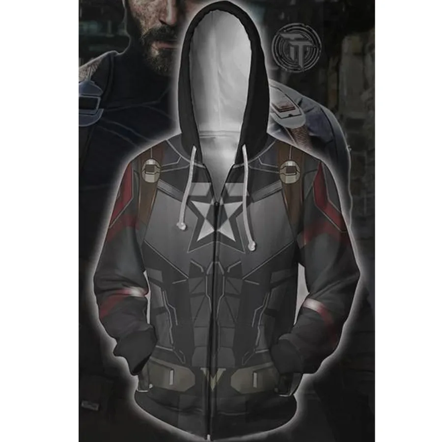 Captain America Avengers Endgame Sweatshirts Hoodie Anime Jackets Man Women Top 3D Print Coat Cosplay Costume