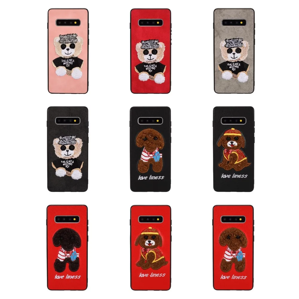 

Luxury Leather Skin Cloth Embroidery cases for Samsung Galaxy S10 S9 S8 PLUS Soft Back cover for Galaxy S9 S10E S8 Case Coque