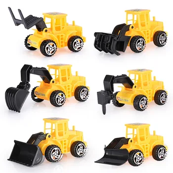

6Pcs/lot Engineering Vehicle Toy Car Model Excavator Bulldozer Diecasts Toy Vehicles Toys Hobbies for Boy Baking Cake Decoration