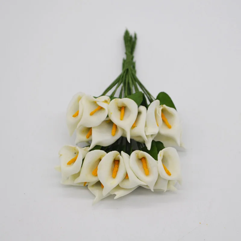 12 X Foam Calla Artificial Flower Bouquet DIY Scrapbooking Decorative G_sh 
