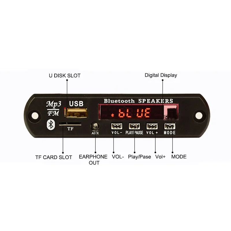 Беспроводной Bluetooth 12 В 5 в микро usb микрофон 3 мм AUX Наушники APE FLAC MP3 WMA декодер плата