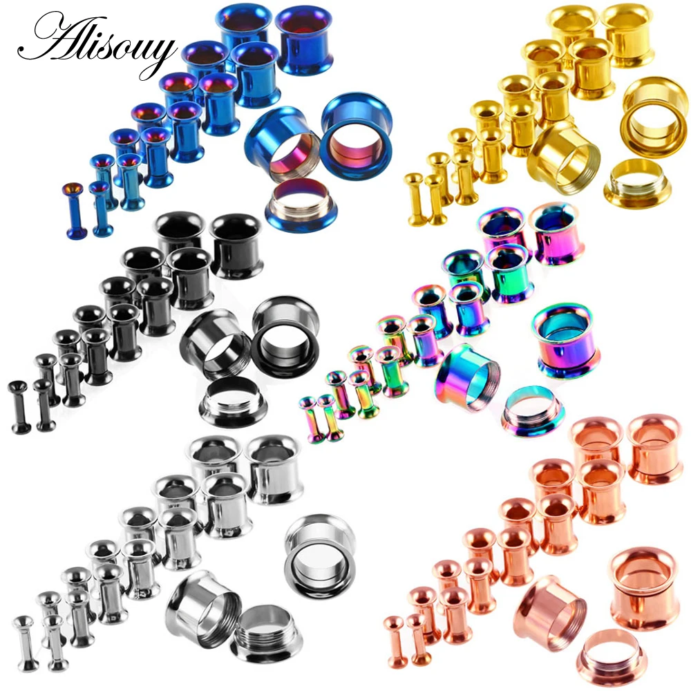 16 stücke Chirurgische Stahl Ohr Taper Dehnen Kit Gauge Expander Flesh Ohr Tunnel Stecker