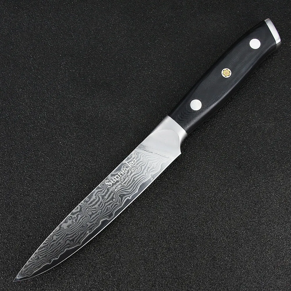 SUNNECKO 5 дюймов Многофункциональный кухонный нож японский VG10 сталь острое лезвие G10 Ручка Дамасские Ножи Кливер инструмент для нарезки