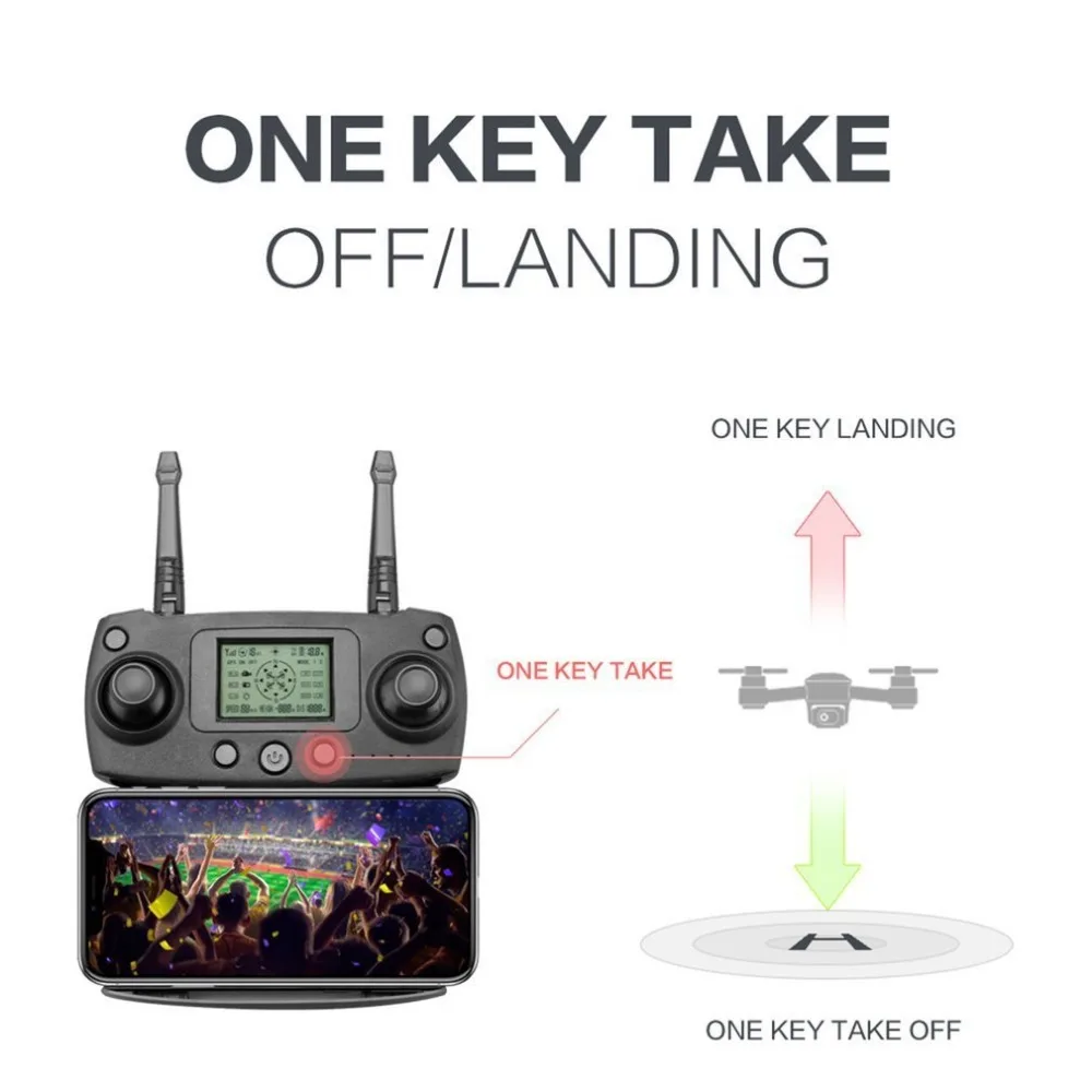 Pаспродажа Профессиональная камера Дрон двойной 1080P font b gps b font Квадрокоптер FPV RC Дрон S20 с живым видео и возвратом домой складной RC Квадрокоптер