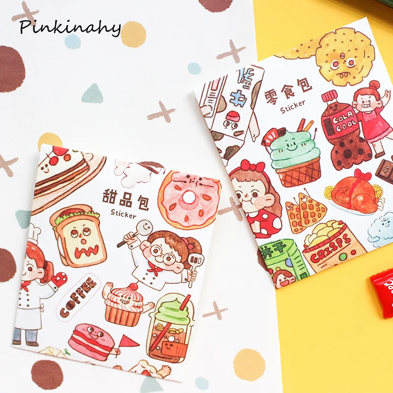 

Hand-painted Japanese snacks drink food docoration planner diary sticker DIY Scrapbooking Album label Sticker escolar DT024