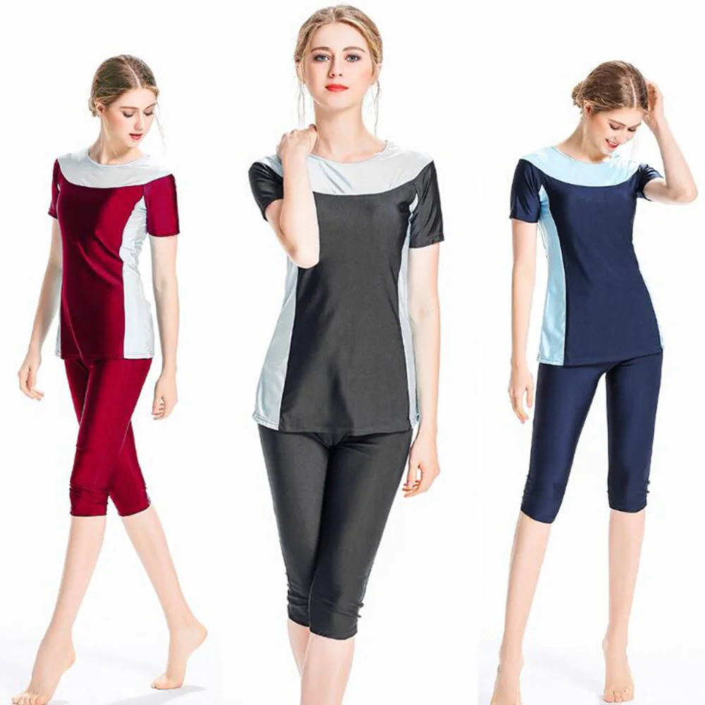 

New Muslim Sunscreen Swimwear Islamic Ladies Shorts Pants Swimsuits Arab Islam Beach Wear Modest Islamic Swimwear