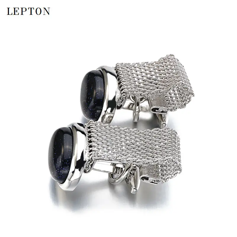 Hot Luxury Red Onyx Cufflinks for Mens Lepton Brand Men Shirt Cuffs Cufflink High Quality ellipse Stone Cuff links gemelos
