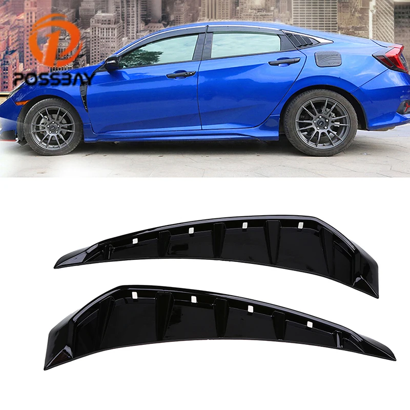 

POSSBAY Air Intake Flow Vent Fender Stickers for Honda Civic Sedan/Coupe/Hatchback 2016-present Fender Vent Air Wing Cover