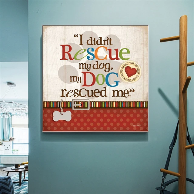 Life Dog Love Quotes Canvas Pictures for Living Room Beware Dog Wall