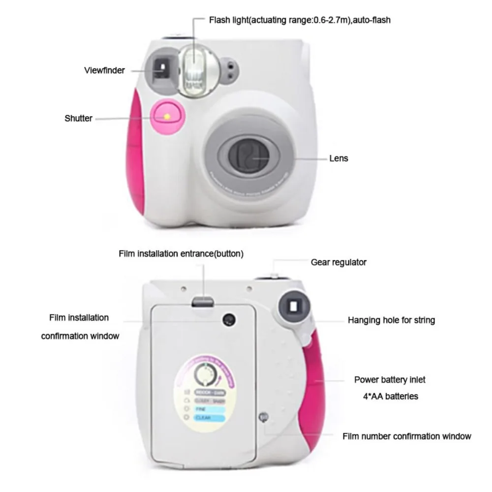 Подлинная Fuji Fujifilm Instax Mini 7S камера Мгновенной Печати Фильм моментальная Съемка фото бумага розовый синий камера подарок свадьба