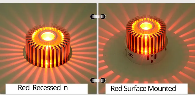 Современный светодиодный потолочный светильник, 3 Вт, Светодиодный точечный светильник RGB, настенный светильник, художественная галерея, украшение, передняя Балконная лампа, светильник для крыльца, коридоры - Испускаемый цвет: Красный
