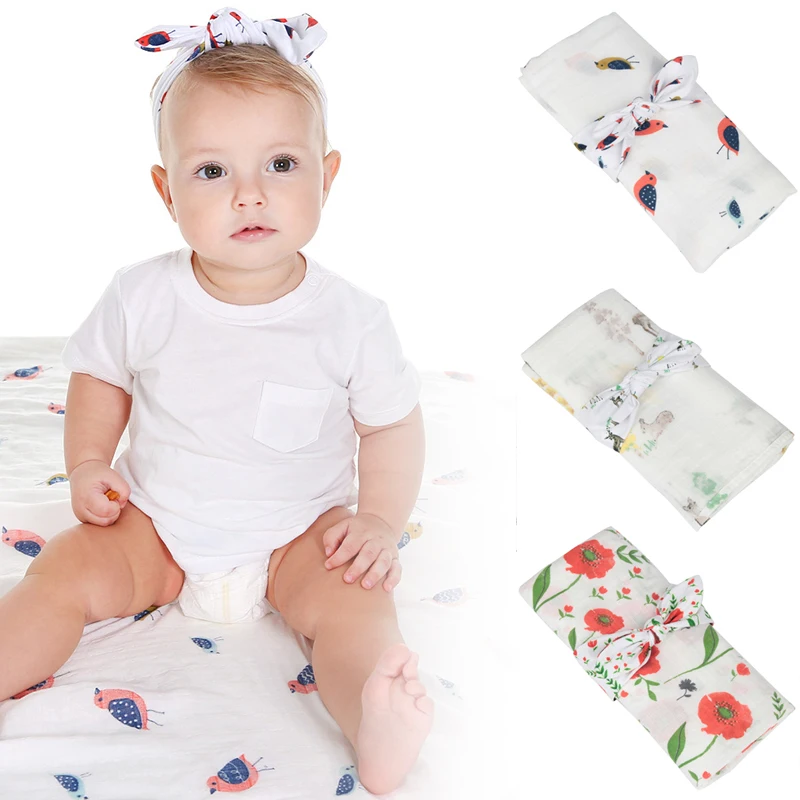 Baby wrapped blanket baby crawling bed sheet boy and girl headwear