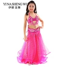 Новые детские костюмы для танца живота, танцевальная одежда для девочек, одежда для выступлений, детские костюмы для восточных танцев, индийские костюмы для танца живота, комплекты из 2 предметов/3 шт