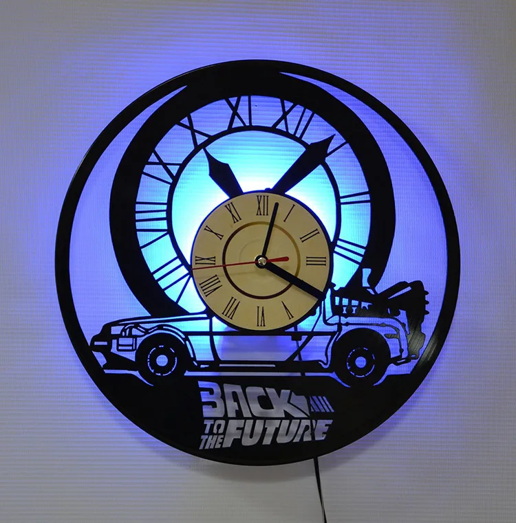 

2019 Large Wall Clock Saat De Parede Clock Wall Horloge Murale Free Shipping Vinyl Back To The Future Supe Art Decorative Gift