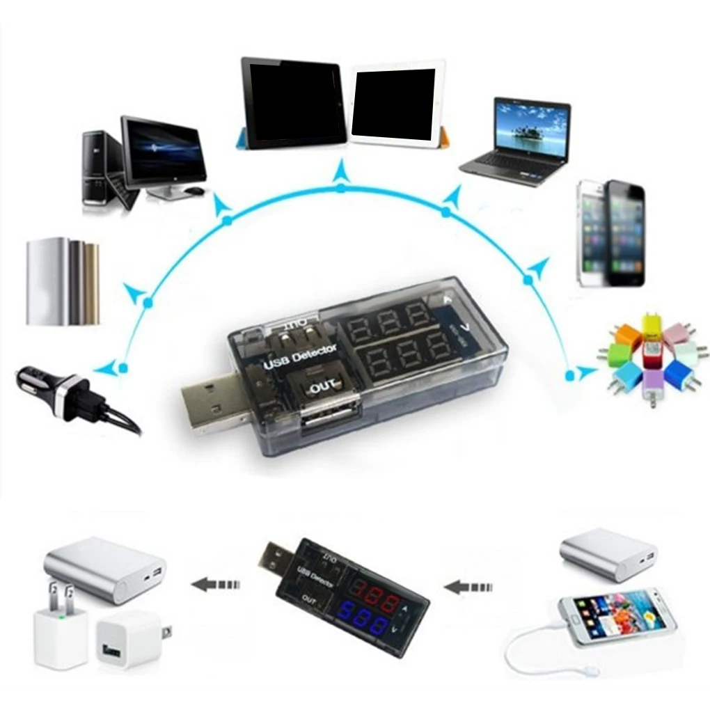 USB порт тестер напряжения измеритель мобильный внешний аккумулятор вольтметр