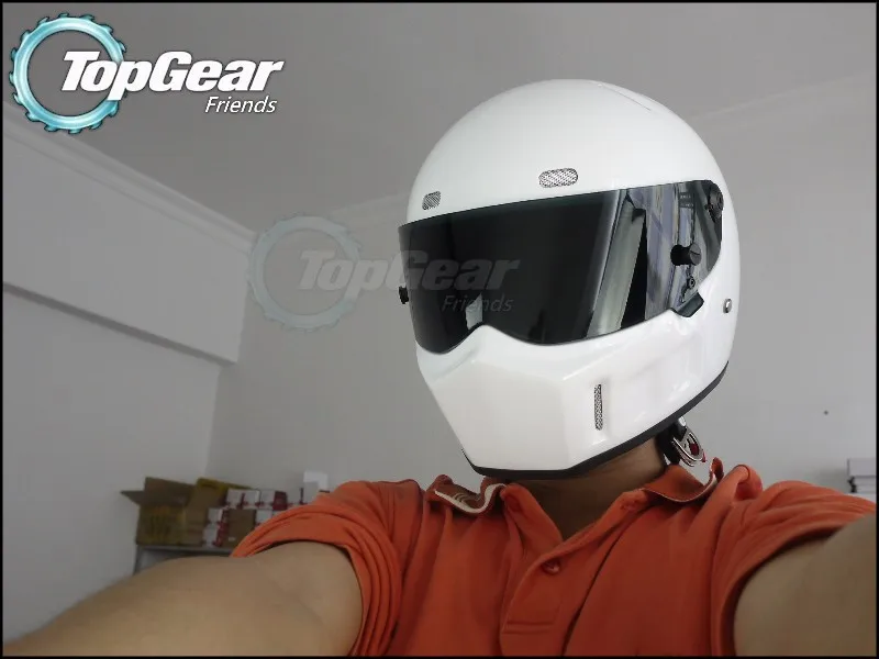 Стиг 1 Шлем capacete каско de 2002 2003 белый Цвет с черным козырьком для 1/2 сезон topgear kart/car/мотоциклетные