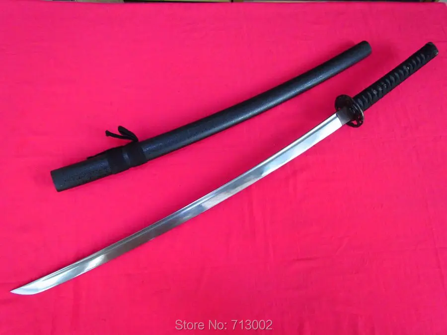 

KATANA JAPANESE SAMURAI SWORD SECT KATANA FULL TANG FOLDED STEEL BLADE IRONWOOD SAYA