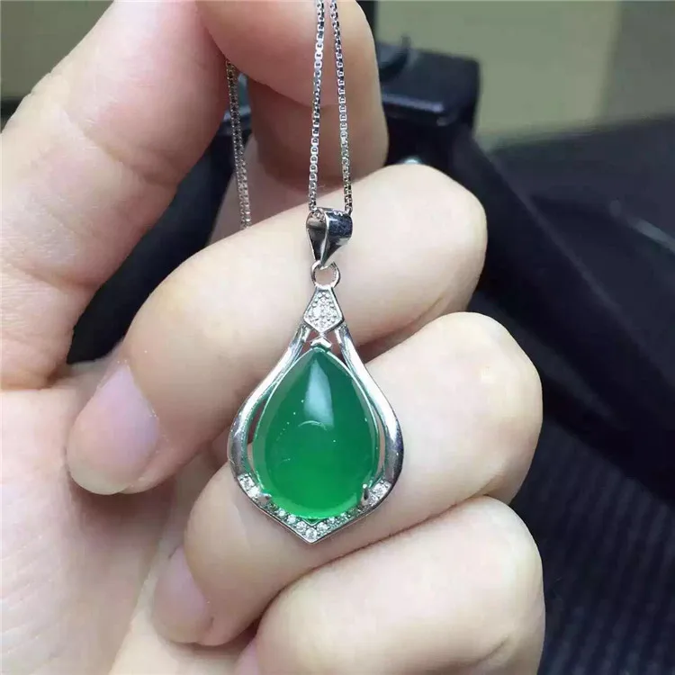 

Chalcedony Sterling Silver Pendant Vintage Silver 925 Sterling Silver