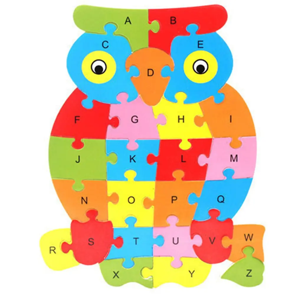 

26 Pcs Wooden Animal Puzzle Alphabet Numbers Toy Recognition Learning Educational Blocks Intelligence Cultivation