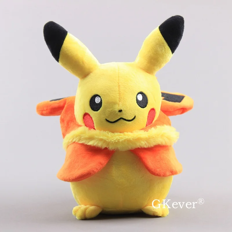 10 Стили Пикачу Косплей Eevee Jolteon Пикачу в Vaporeon плащ серия Пикачу куклы мягкие куклы Sylveon игрушки 1" 28 см - Цвет: Flareon