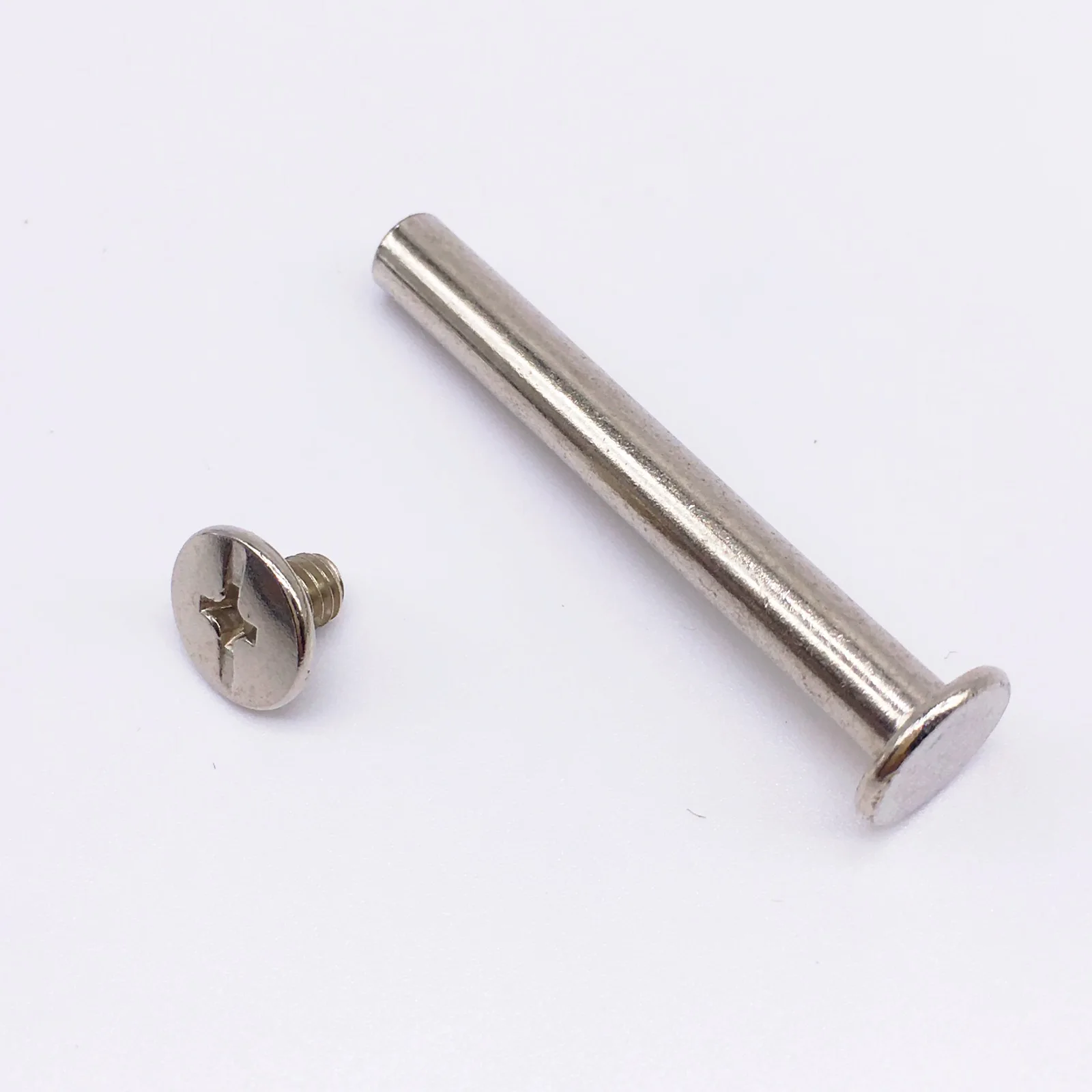 Chicago Screws Low Profile Binding Posts Dia 5 mm Length 35 mm Steel Nickel Plating 100 Pcsin