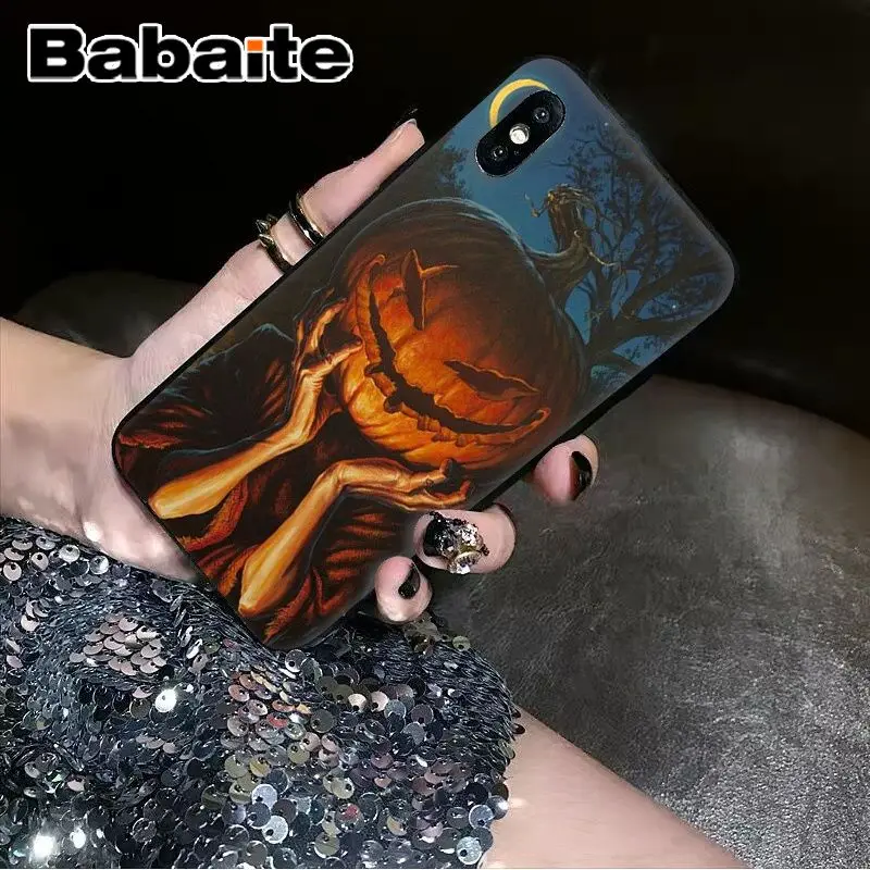 A15 Babaite Тыква Хэллоуин Летучая мышь черный ТПУ Мягкий силиконовый чехол для телефона чехол для iPhone X XS MAX 6 6S 7 7plus 8 8Plus 5 5S XR - Цвет: A15